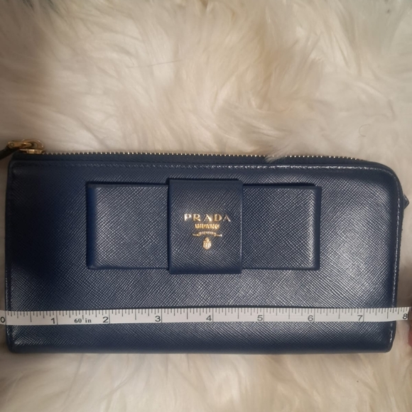 Prada long body blue bow walllet.  EUC. - Picture 11 of 11
